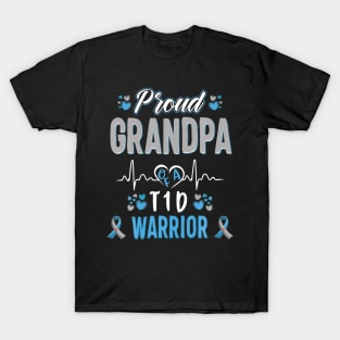 1D Proud Grandpa Diabetes Awareness Ype 1 Pancreas Insulin T-Shirt